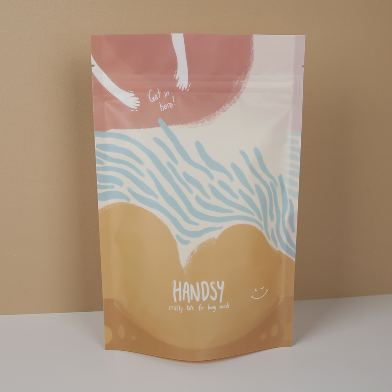 paper bag with logo print Custom printed stand up pouch food grade packaging bags Kraft Paper bags with zipper recyclable pouch