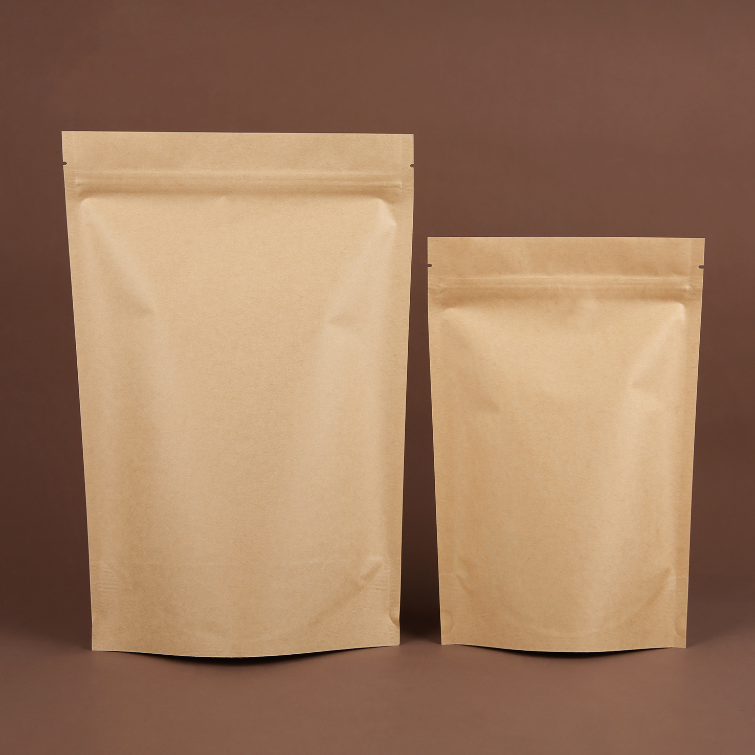 50g kraft paper stand up pouch with zipper doyen bottom food grade packaging  no print directly ship heat seal gift bag