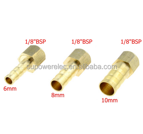 Brass Hose Fitting 6mm 8mm 10mm 19mm Barb Tail 1/8