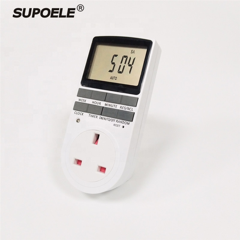 Electronic Digital Time Switch UK Plug In Kitchen Timer Outlet 230V 13A Weekly Daily Programmable Timer Socket