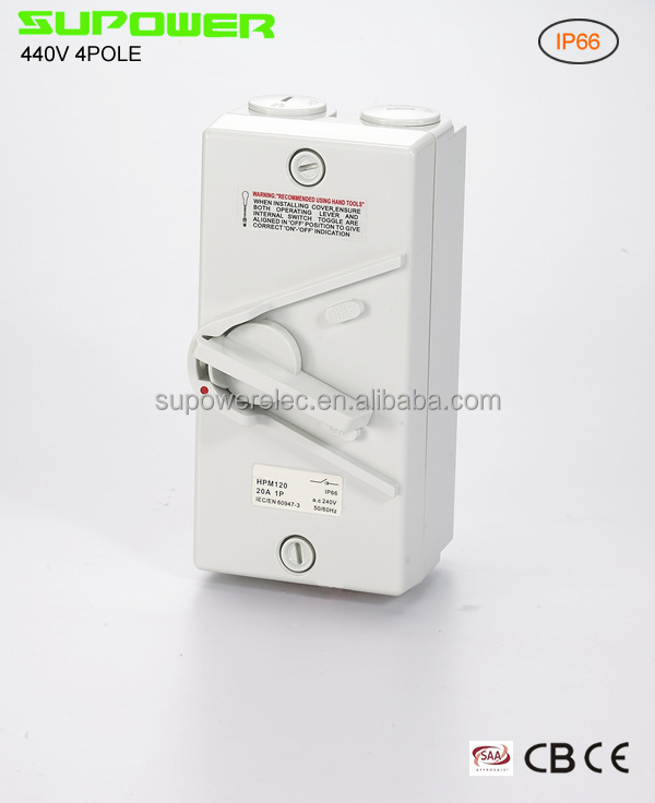 Australian standard Clipsal Electrical Weatherproof Isolator Switch types