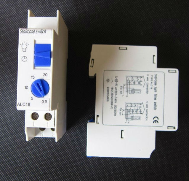 ALC18 220-240VAC 50-60 Hz 20 Minutes 0.5 Minimum Setting Unit DIN Rail Lighting Delay Staircase Timer Time Switch