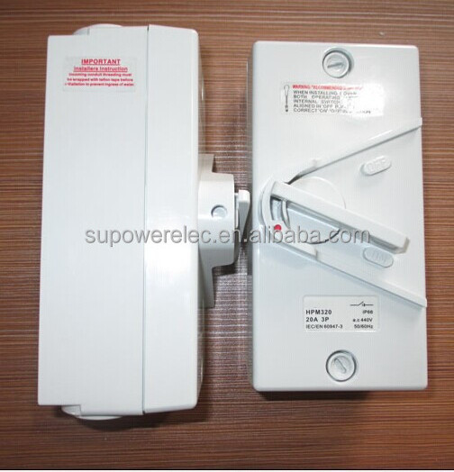 Australian standard Clipsal Electrical Weatherproof Isolator Switch types