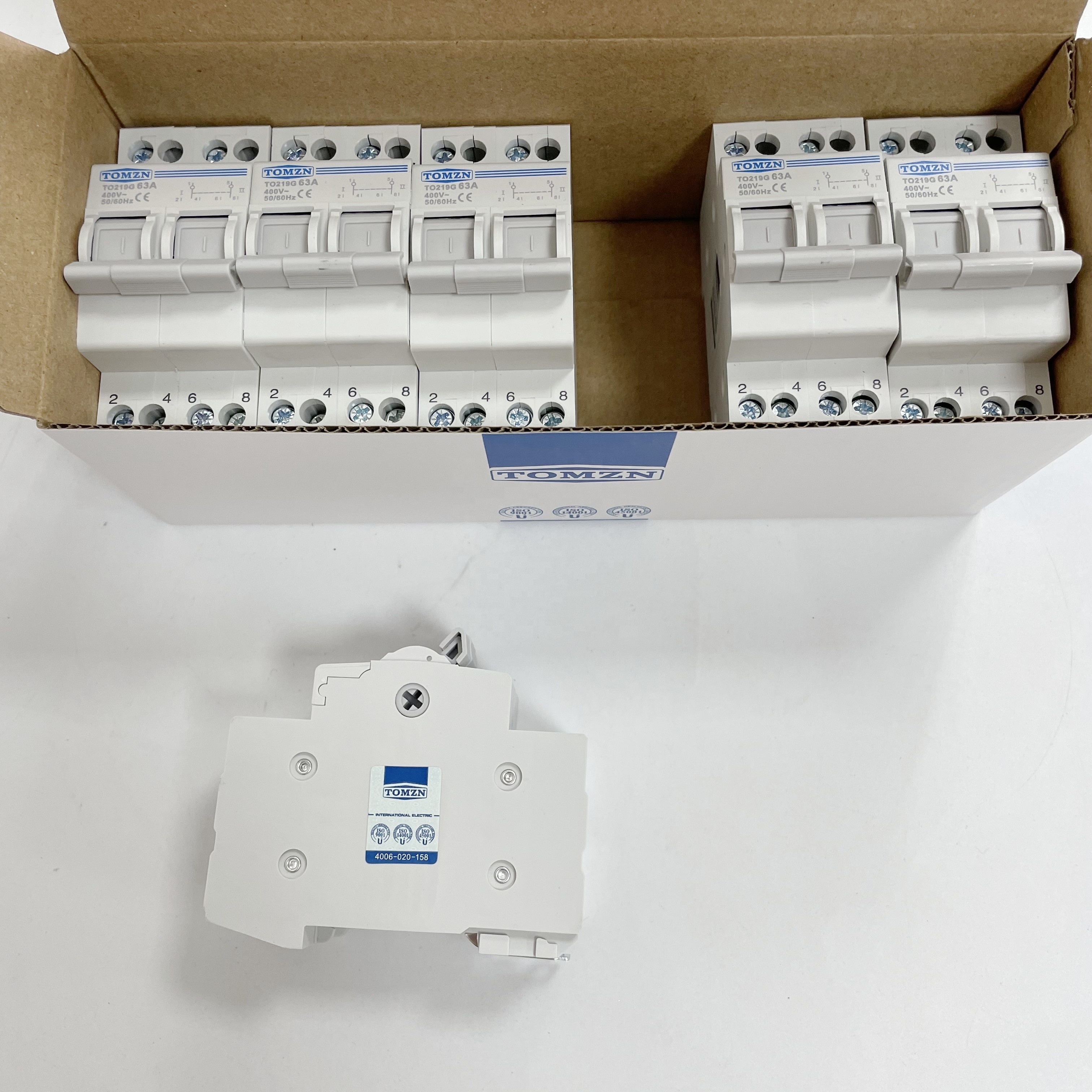 TOMZN Din Rail dual power Automatic MTS Manual Transfer Switch 2P 2poles 63A Modular Dual Power manual Changeover Switch