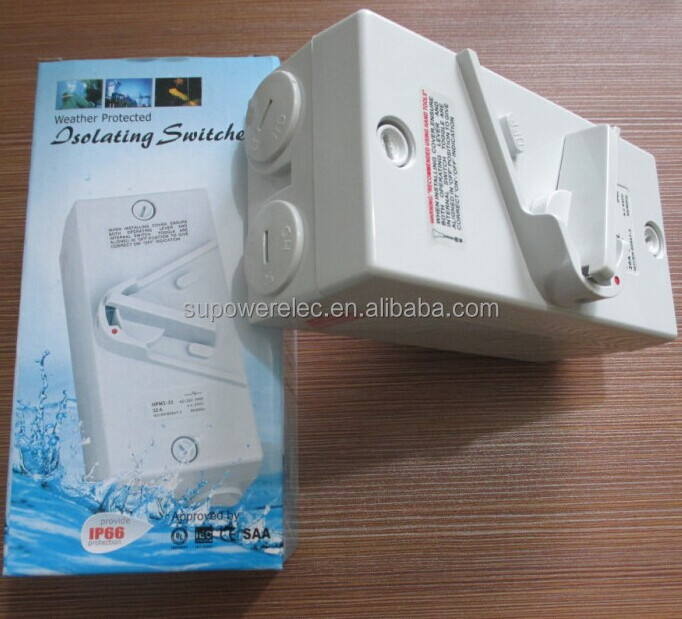 Australian standard Clipsal Electrical Weatherproof Isolator Switch types