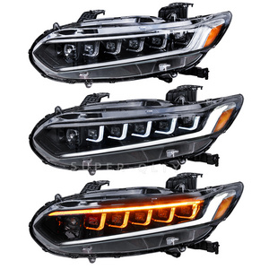 For Honda Accord G10 2018-2022 Headlight 2 PCS LED Car Lights DRL Turn Signal High Beam Angel Eye Projector Lens Head Lamp