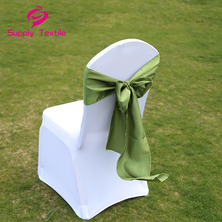 New Design Blue Chair Covers Satin Chair Sashes Bow Sash For Weddings Banquet Decoration