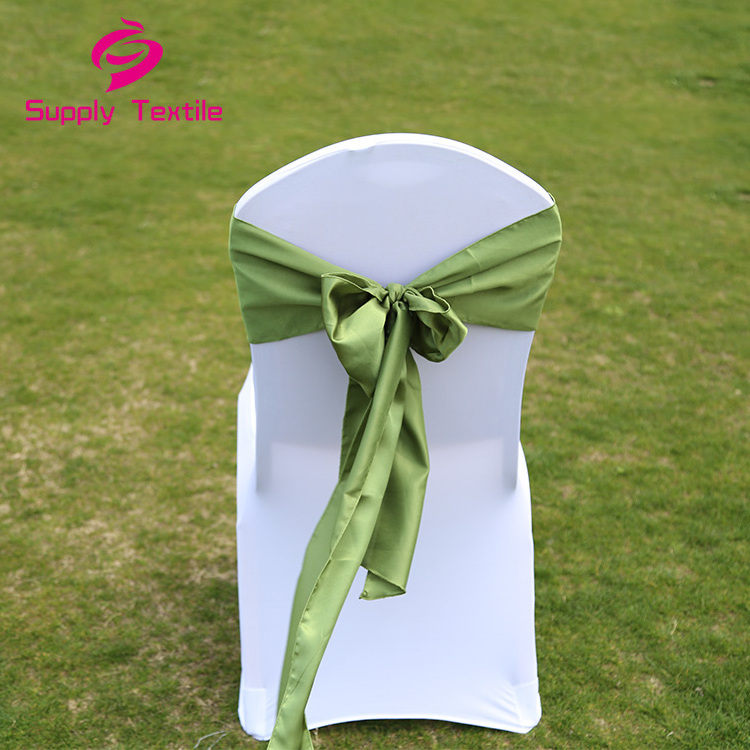 New Design Blue Chair Covers Satin Chair Sashes Bow Sash For Weddings Banquet Decoration