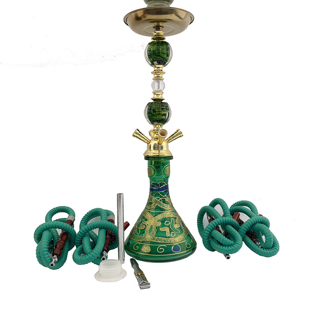 Customized Color Double Tube Cheap Deluxe Hookah Shisha Box Hookah Set Glass Smoking Accessories