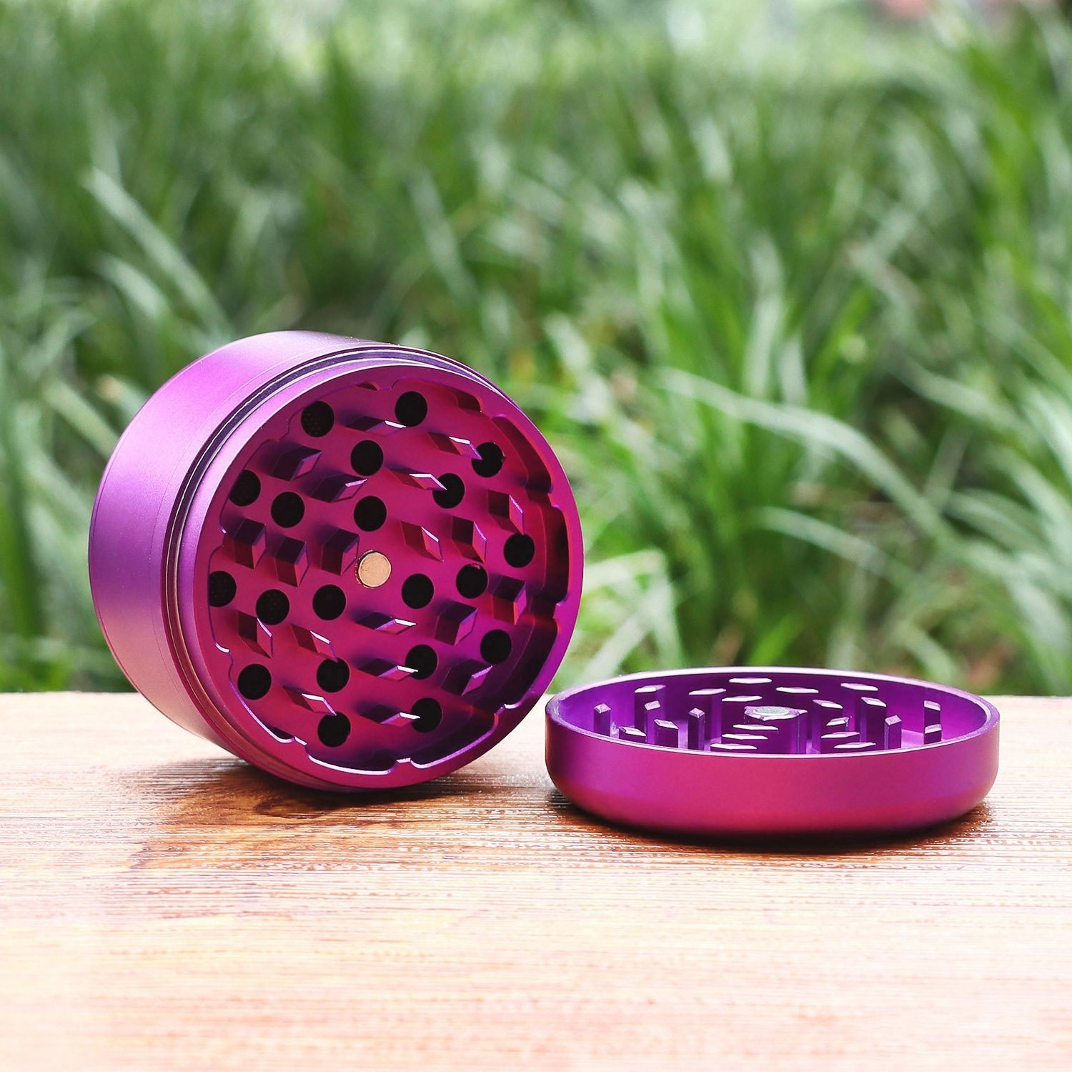 Wholesale aluminum alloy  63mm herb grinder  custom logo 4 layers tobacco grinder metal herb crusher herb mill