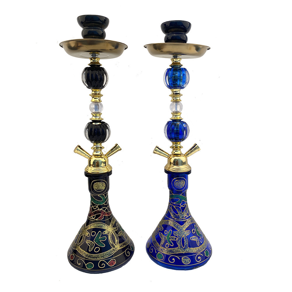 Customized Color Double Tube Cheap Deluxe Hookah Shisha Box Hookah Set Glass Smoking Accessories