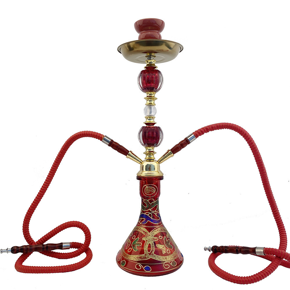 Customized Color Double Tube Cheap Deluxe Hookah Shisha Box Hookah Set Glass Smoking Accessories