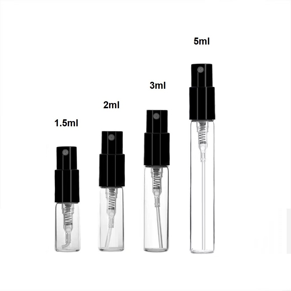 Wholesale Mini Tester Empty 1.5ml 2ml 5ml Mist Sprayer Glass Perfume Bottles  Glass Vial Perfume Spray Atomizer Sample