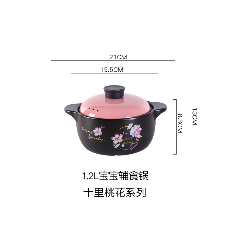 High Temperature Resistant And High-Capacity Ceramic Clay Pot Health Preservation Soup Pot With Printed Logo