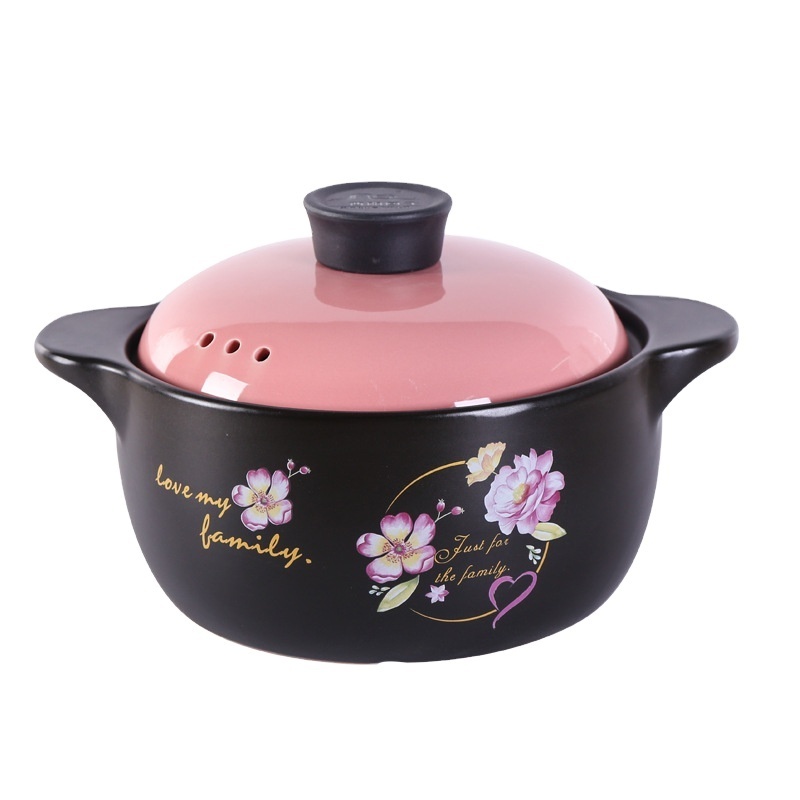 High Temperature Resistant And High-Capacity Ceramic Clay Pot Health Preservation Soup Pot With Printed Logo