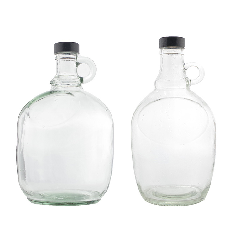 Transparent One Gallon 3.7L Glass Jug Kitchen Craft Pot Wine Bottles with Airtight Screw Caps