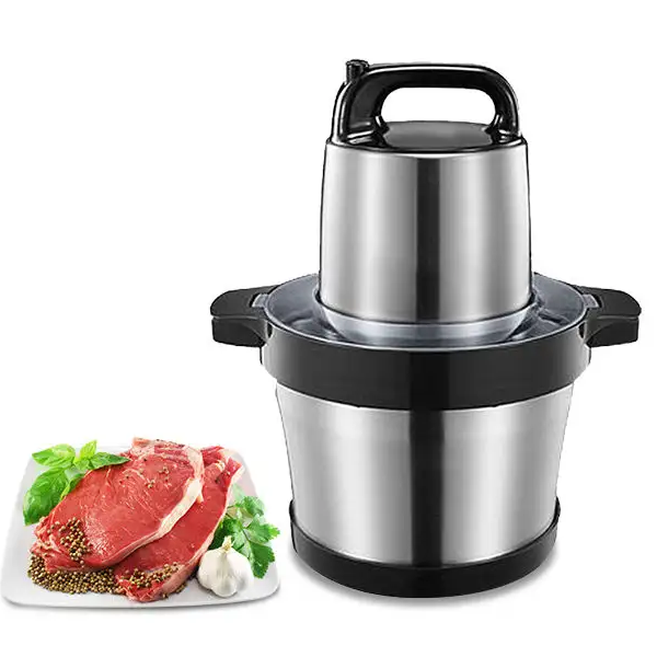 6L 220V Stainless Steel 6 Blades Electric Garlic Onion Food Grinder Glass  SUS bowl Meat Grinder Vegetable Food Chopper