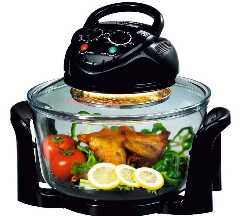 12L glass bowl Air Fryer Flavor Wave Turbo 1400W Cooker Halogen Convection Oven