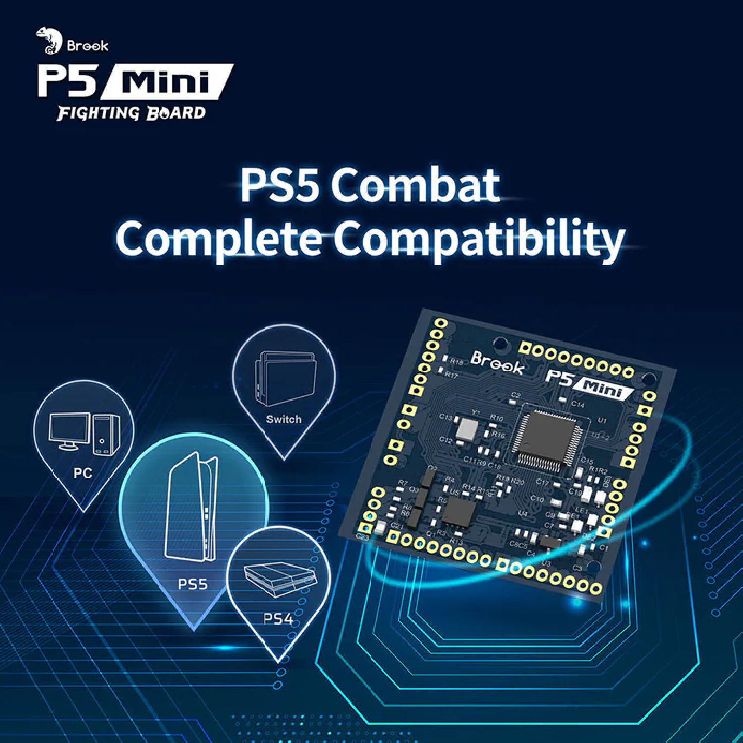 Brook P5 Component Mini Fighting Board for PS5 Fighting Games for Nintendo Switch for PS4 PCB Universal PC