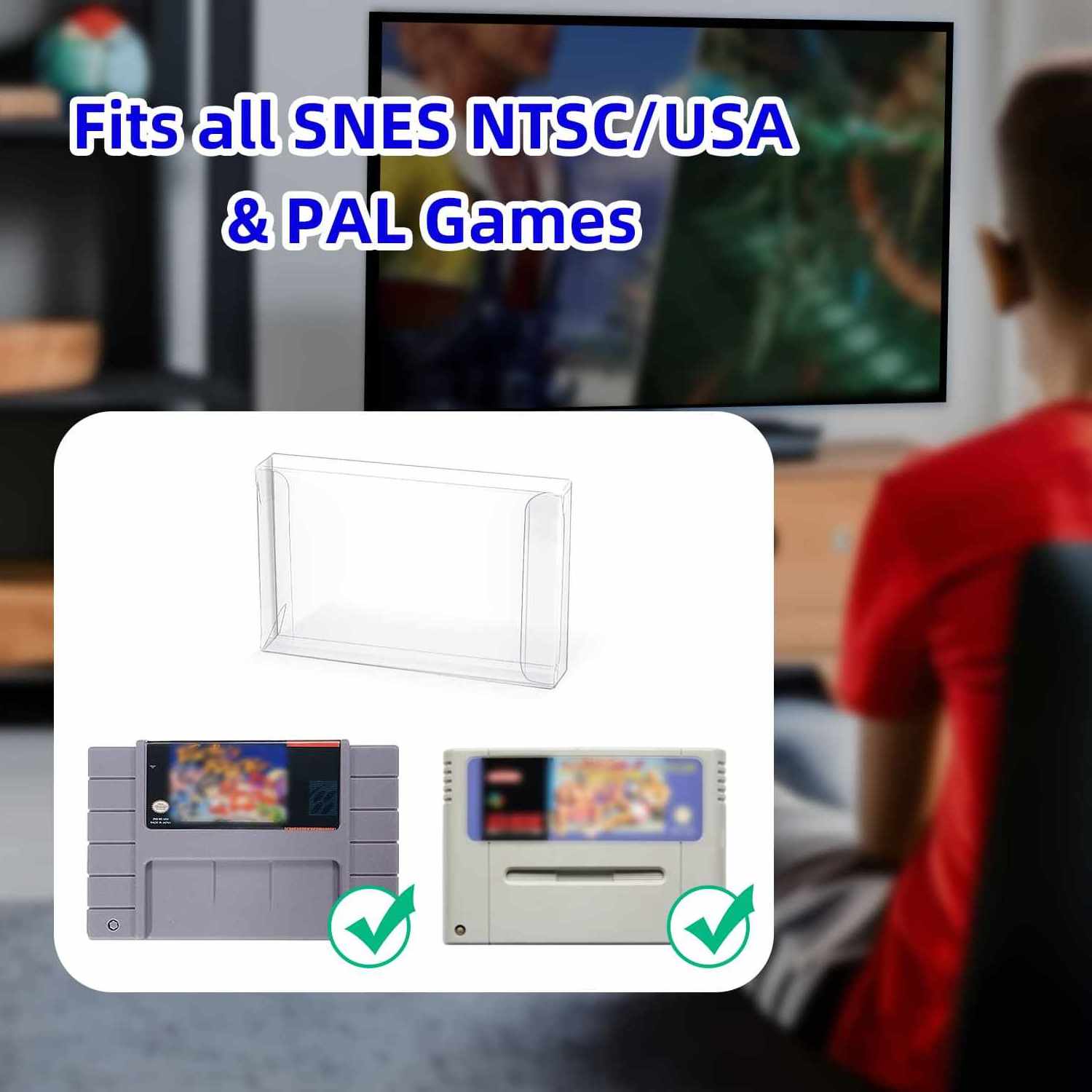 Clear Scratch Resistant Protector Case Cover for Retro for Nintendo SNES Game Cartridge