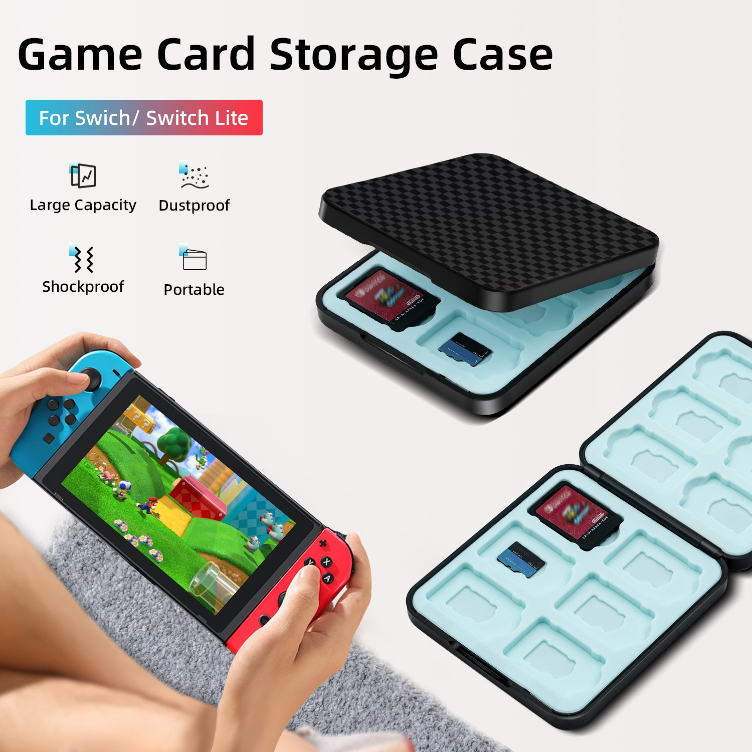 Gaming Card Storage Slot Protective Cover for Nintendo Switch Game SD Memory Card Case Holder ABS Hard Shell for NS OLED / Lite