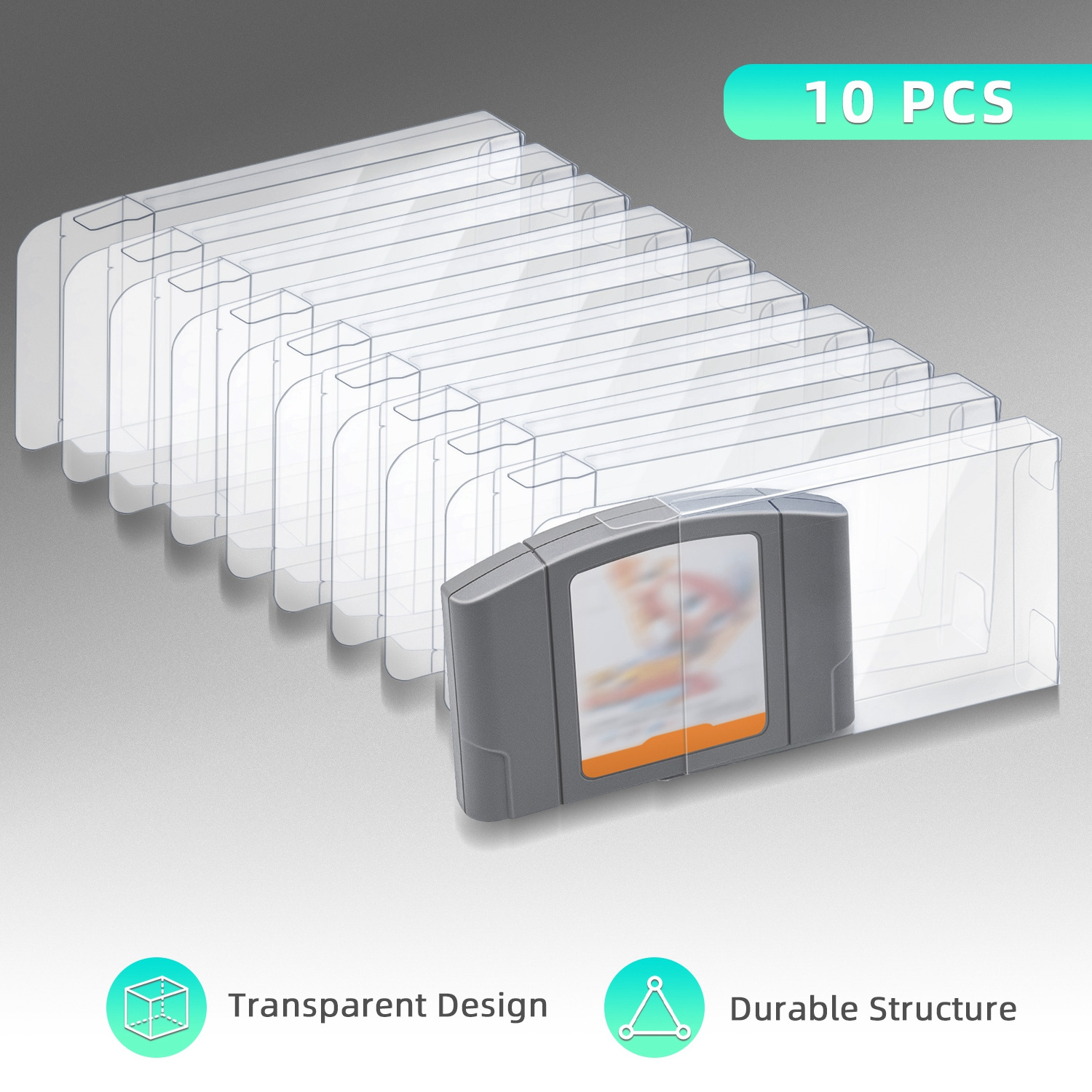 Retro for Nintendo N64 Game Cartridge Clear Scratch Resistant Protector Case Cover