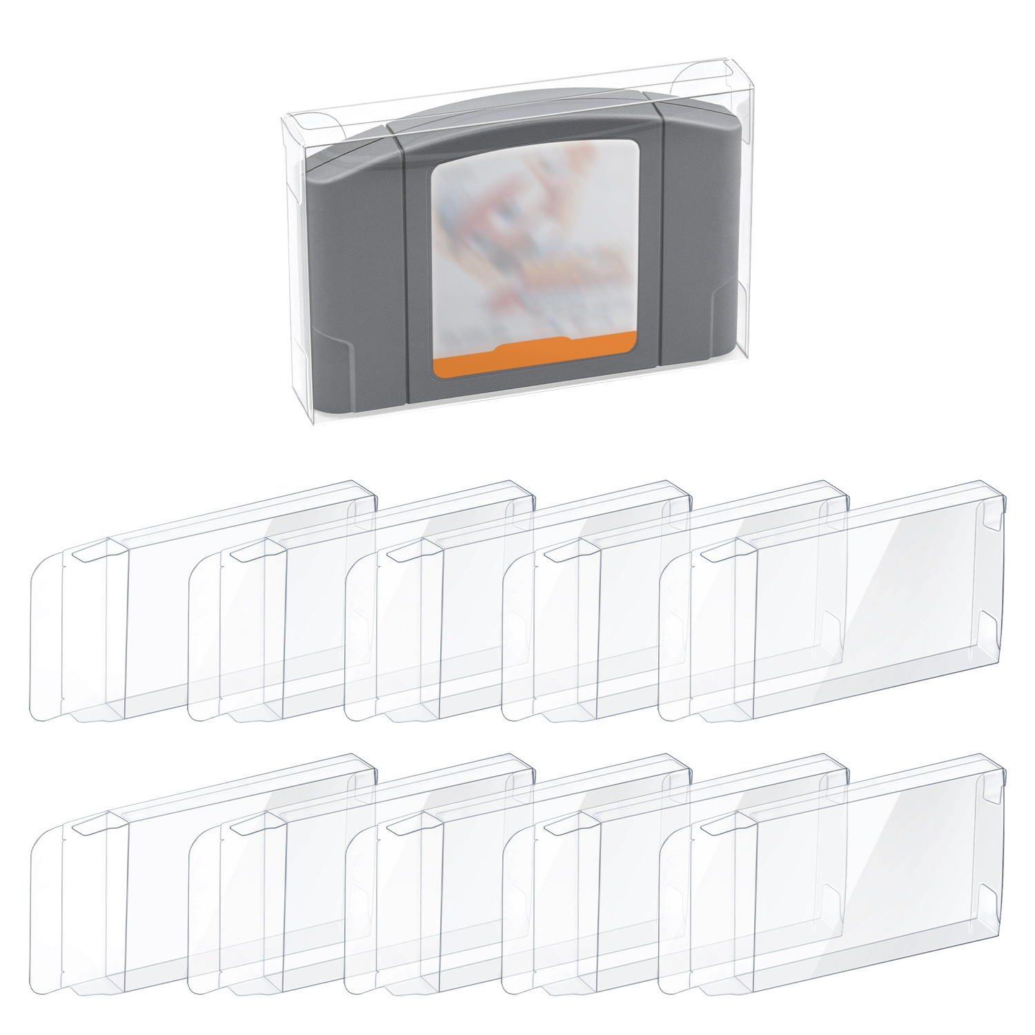 Retro for Nintendo N64 Game Cartridge Clear Scratch Resistant Protector Case Cover