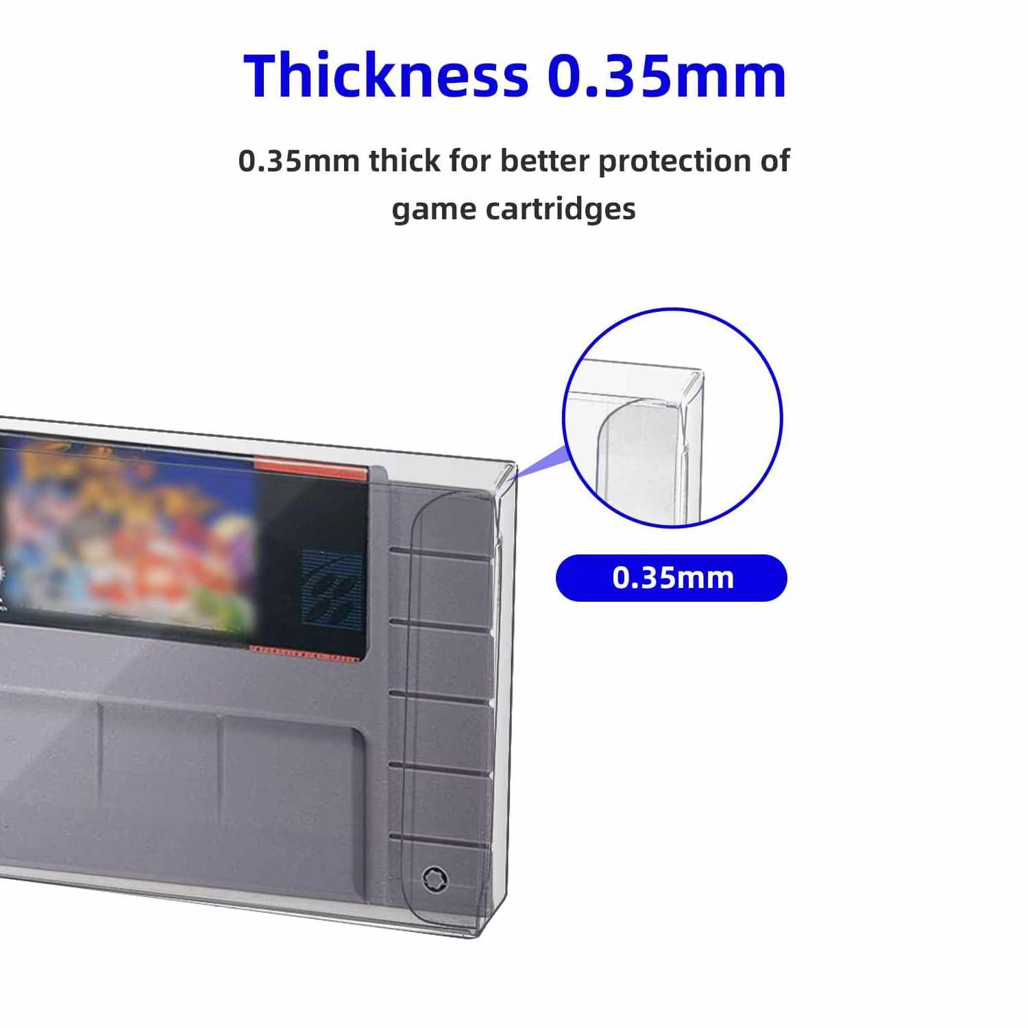 Clear Scratch Resistant Protector Case Cover for Retro for Nintendo SNES Game Cartridge