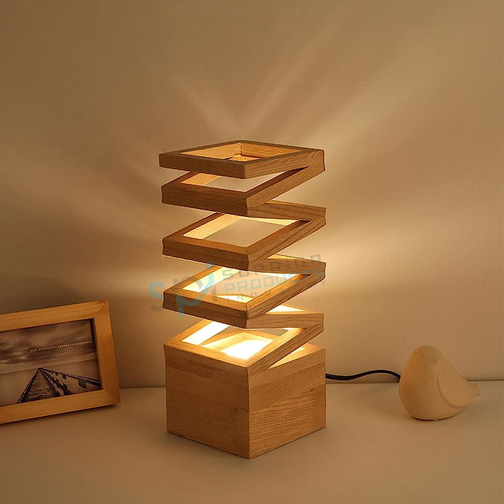 Premium Quality Wood Table Lamp with Fancy Design Lamp For Decoration Uses