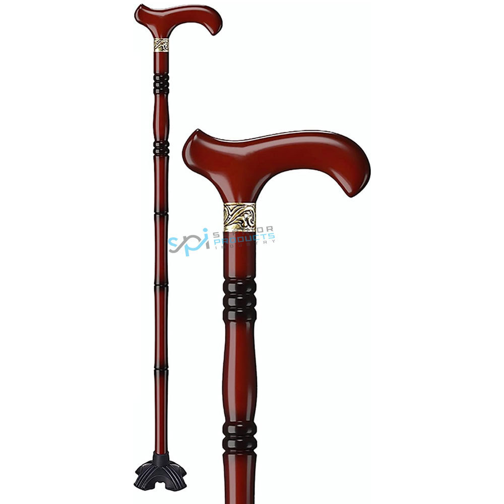 Vintage Wooden Walking Stick Cane With Brass Handle wood shaft walking stick for old men