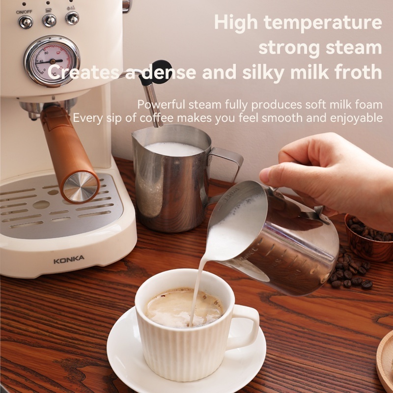 Semi-Automatic Espresso Coffee Machine Maker 1.2L Profesional Cappuccino Expresso Machine Coffee Maker 20 Bar With Milk Frother