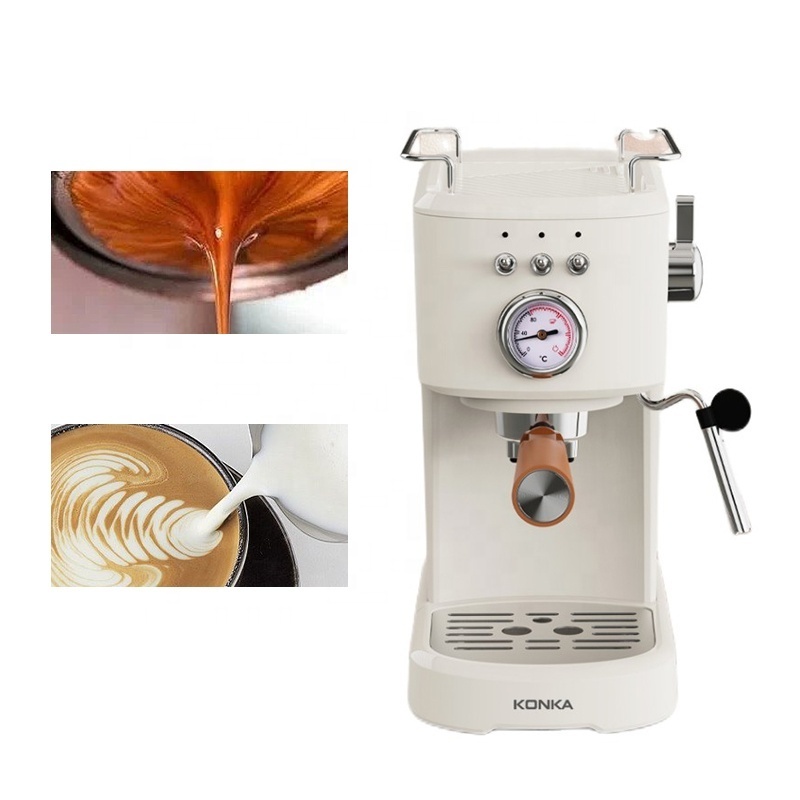 Konka Retro Body Italian Espresso Coffee Maker 20Bar High Quality Extraction Mode Coffee Machine Cafeteria Manual Espresso Maker