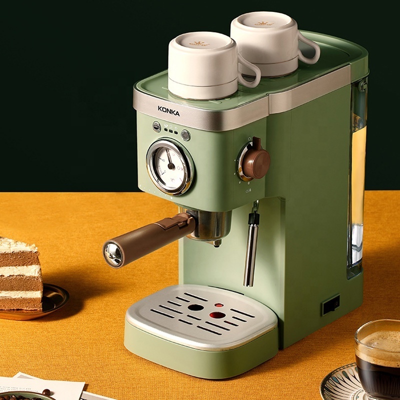 KONKA Italian semi-automatic capsule coffee machine household retro fancy milk bubble mini coffee powder dual purpose machine