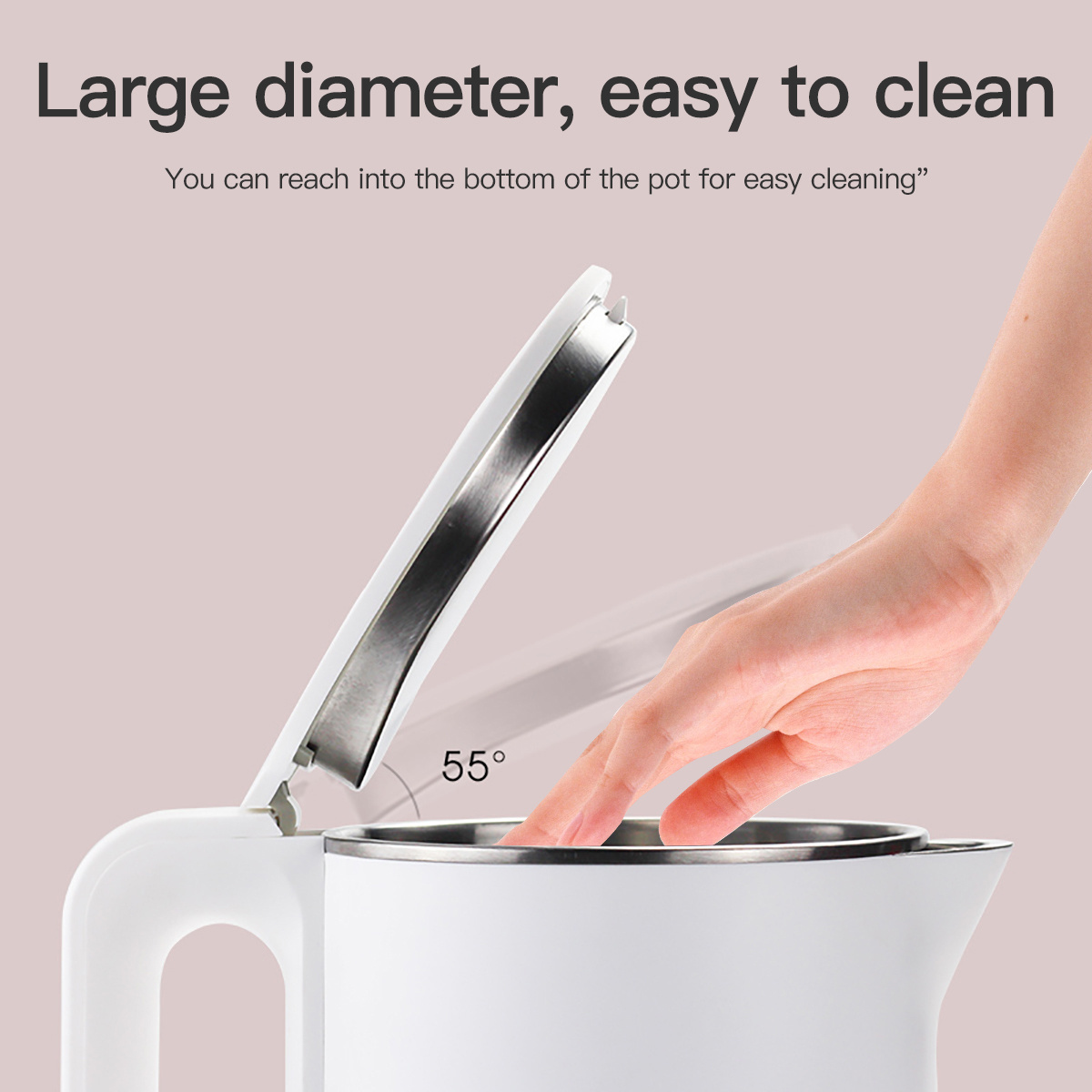 Hot selling 1.8L electric kettle price 1500W anti-drying white household 304 stainless steel electric kettle