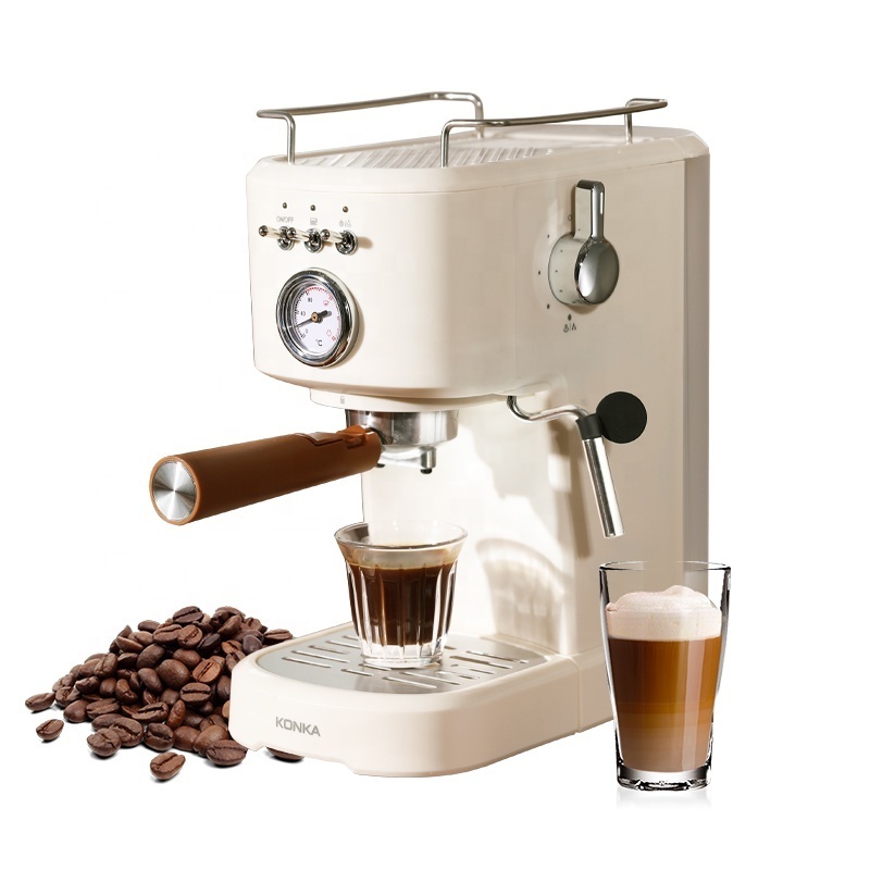 Konka Retro Body Italian Espresso Coffee Maker 20Bar High Quality Extraction Mode Coffee Machine Cafeteria Manual Espresso Maker