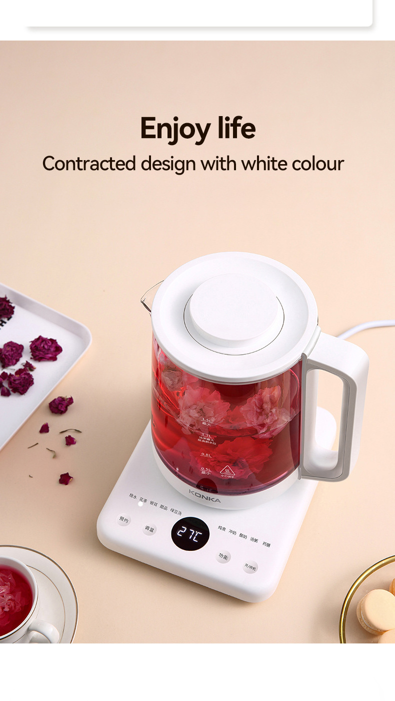 Multifunctional Touch Control Electric Kettle High Borosilicate Glass Visual Electric Kettle Glaze Health Pot Tea Kettle