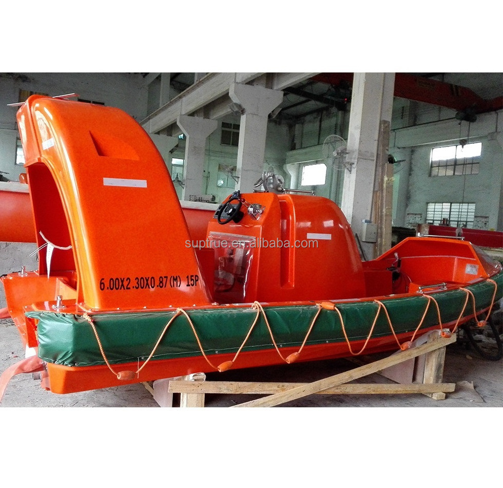 Widely used Solas 15 Persons FRP Open Type Fast Rescue Boat high speed for sale