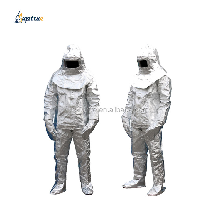 High temperature fire resistant heat insulation 500 degrees fire protection clothing aluminized suit from China