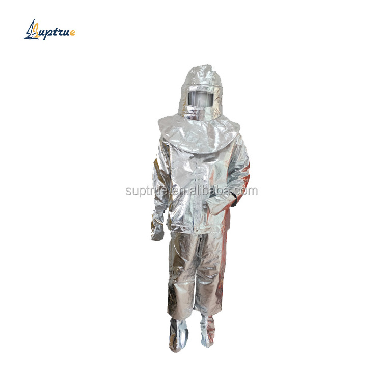 High temperature fire resistant heat insulation 500 degrees fire protection clothing aluminized suit from China