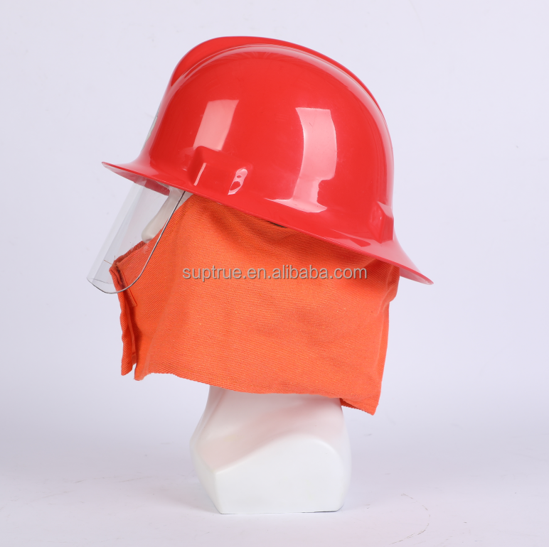 High temperature resistant Orange Rescue Forest Fireman Fire Fighter Helmet With Visor from china