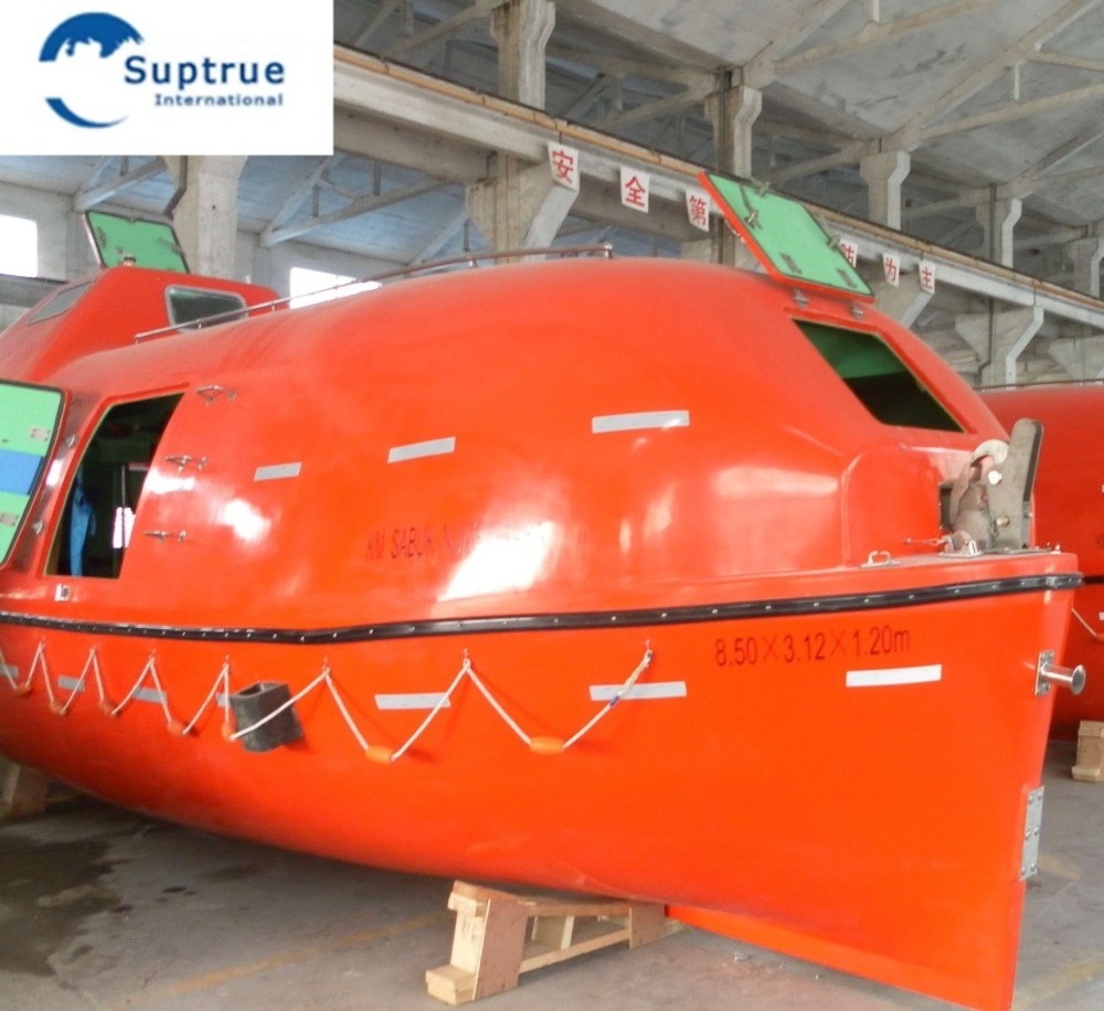 high quality 150P totally enclosed freefall fiberglass lifeboat for Sale