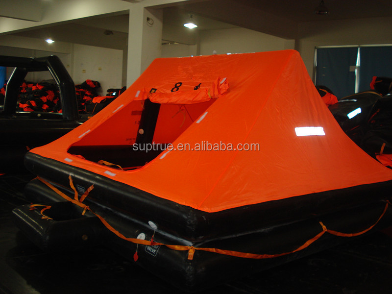 China Suptrue Cheap 8 Persons Throw-overboard Life Rafts Self-righting Self Inflating Inflatable Liferaft for yacht ISO 9650-1