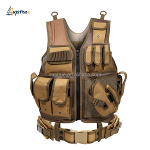 Tactical Combat Vest Security Waistcoat Tool Multi-Pocket Mesh Work CS Training Vest