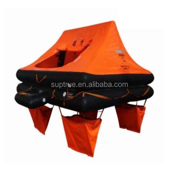 China Suptrue Cheap 8 Persons Throw-overboard Life Rafts Self-righting Self Inflating Inflatable Liferaft for yacht ISO 9650-1