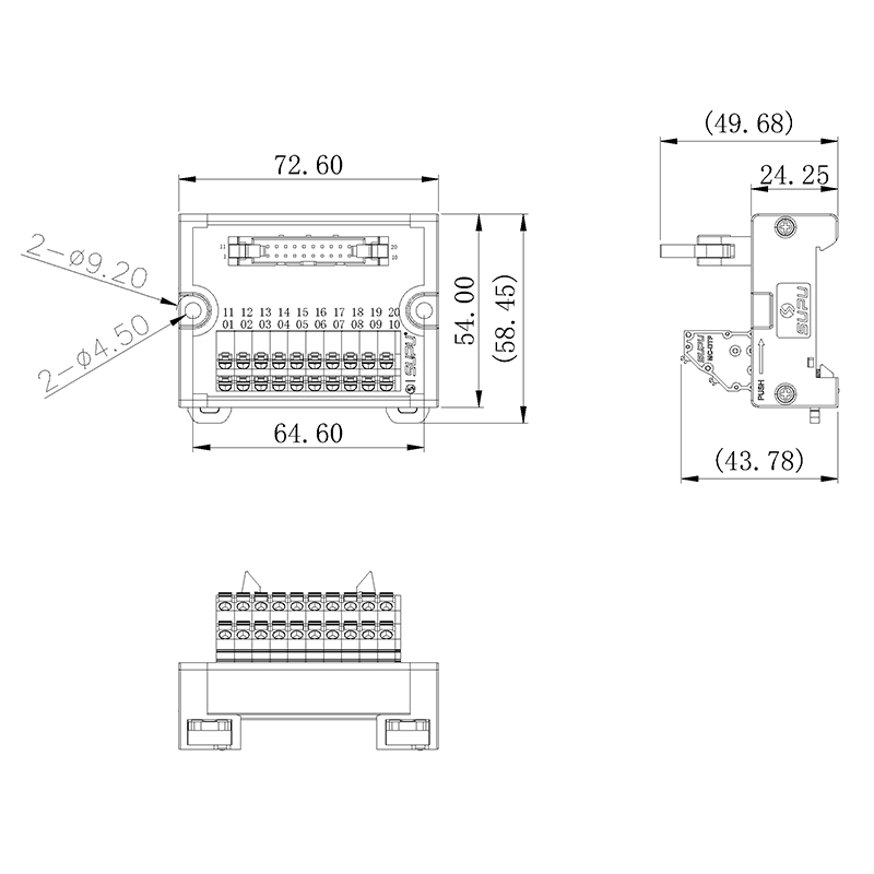 28-16AWG Audio Speaker Screw Terminal Block Push Release Connector Interface Module Plate Strip Speaker Din Terminal Board Block