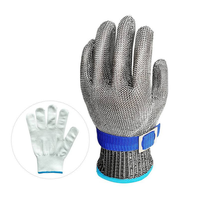 Supuer stainless steel cut resistant gloves, metal mesh anti cutting working gloves butcher kitchen work gloves