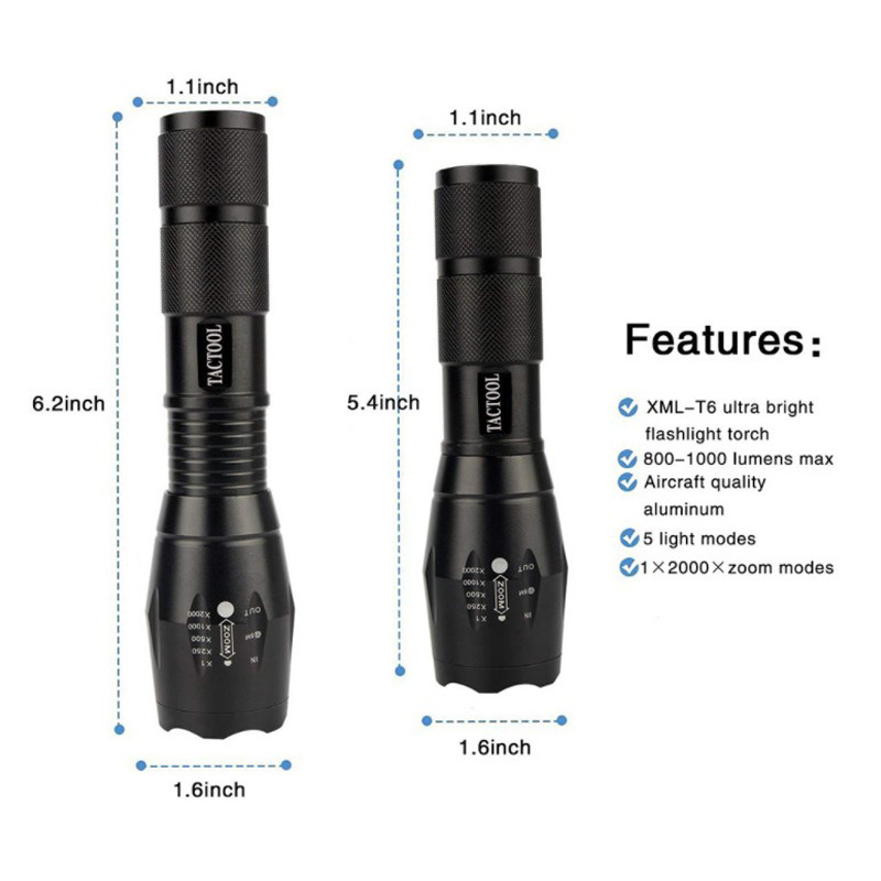 Waterproof portable outdoor camping XML T6 mini tactical led flashlight