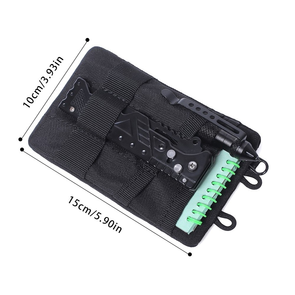 Pocket Wallet Card Coin Purse Mini EDC Gadget Bag Shoulder Strap Bag for Flashlight Folding Knife Tactical pen Notebook