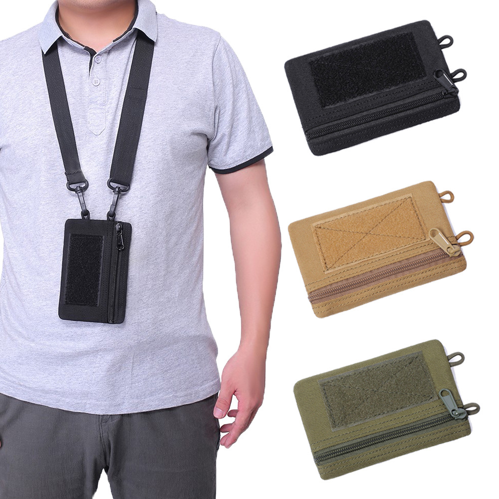 Pocket Wallet Card Coin Purse Mini EDC Gadget Bag Shoulder Strap Bag for Flashlight Folding Knife Tactical pen Notebook