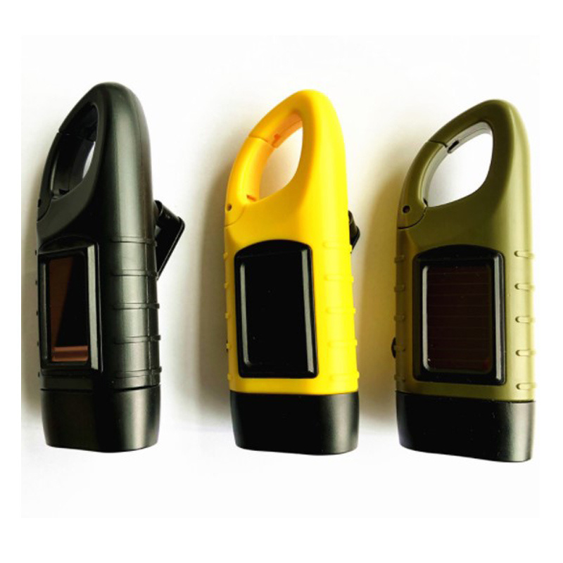 Outdoor LED camping emergency flashlight torch, mountaineering LED solar hand crank flashlight